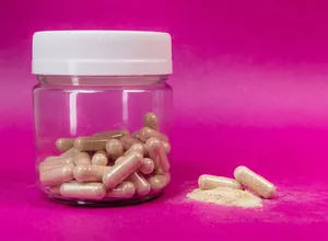 Open capsules with fine supplement powder