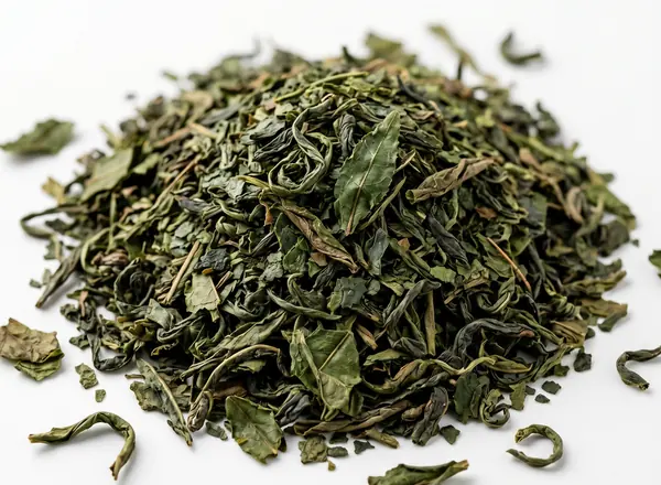 Green tea leaves